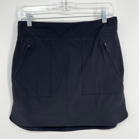 Athleta Trekkie North Mid Rise Skort Womens 4 Black Short Zip Pockets Golf Short - Picture 3 of 8